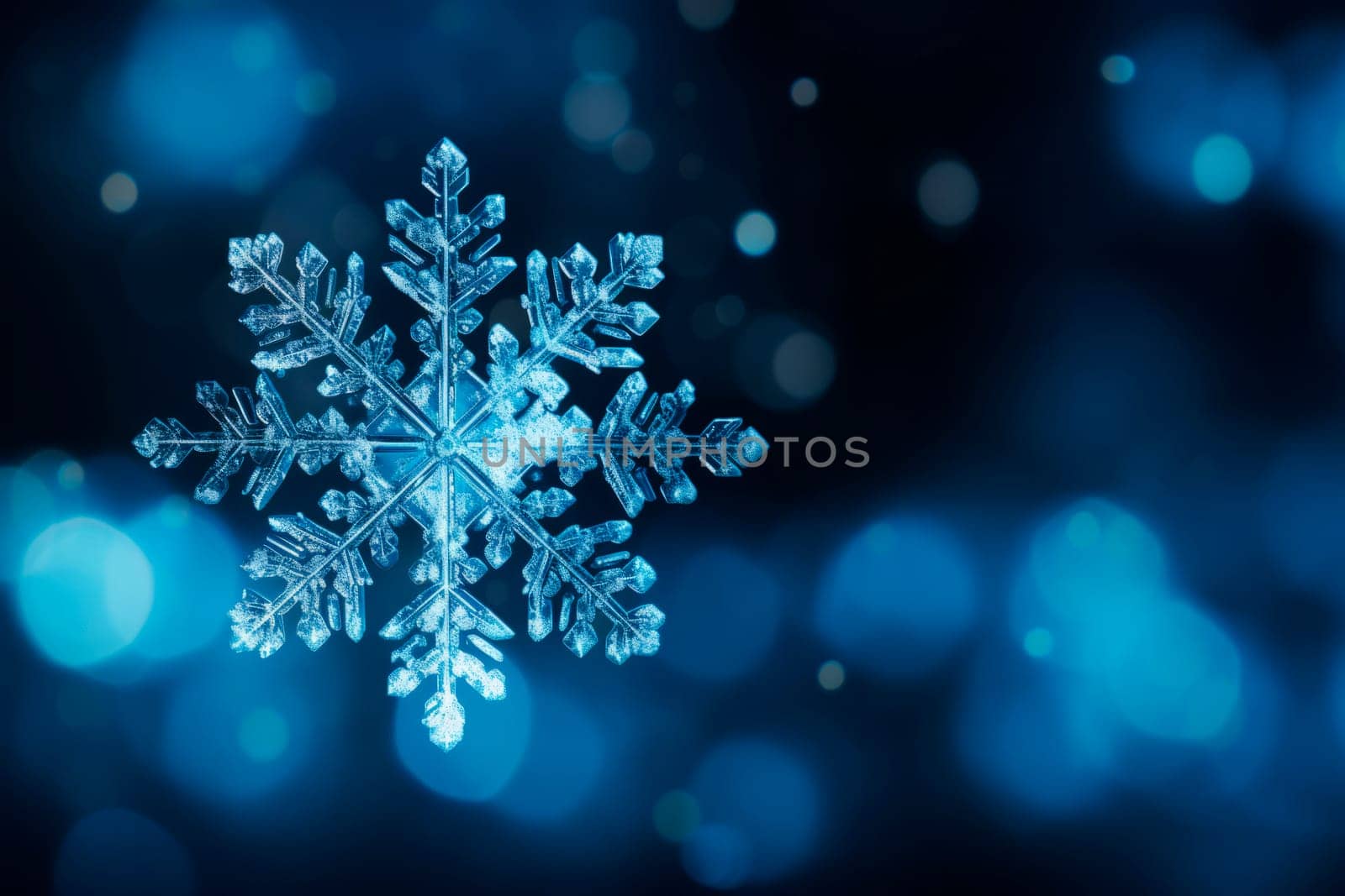 Snowflake close-up, background in blur by Spirina