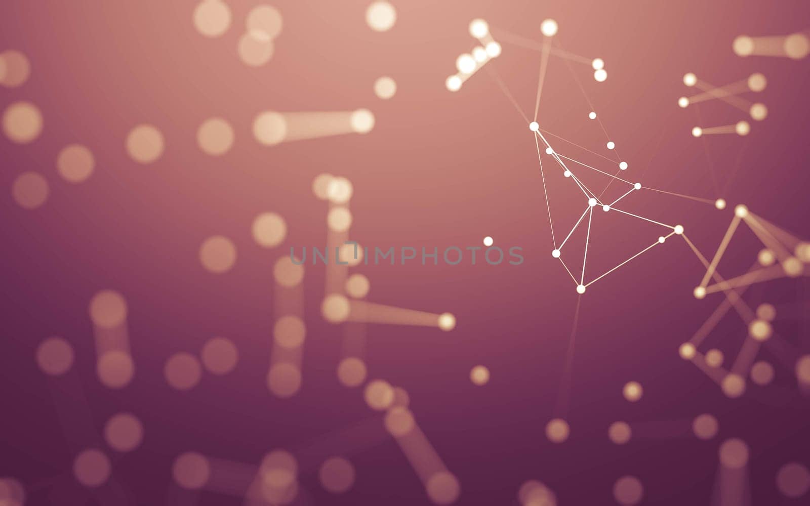 3d Abstract background. Molecules technology with polygonal shapes, connecting dots and lines. Connection structure. Big data visualization. 3d background.