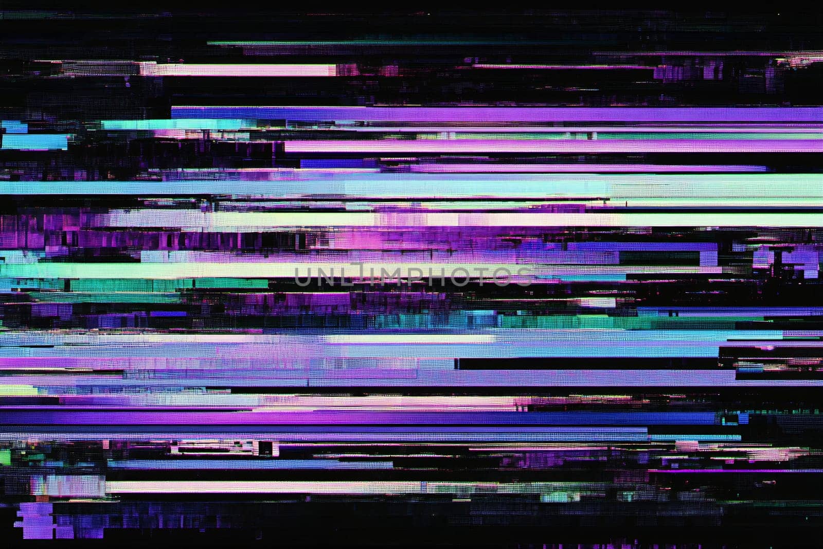 Abstract digital art showcases vibrant glitch effects with horizontal streaks of color, creating a dynamic visual experience in modern design.