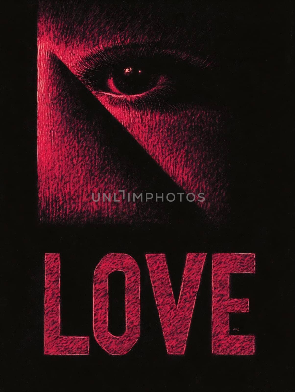 A striking visual representation emphasizes the emotion of love with bold colors and shapes, encouraging deep reflection on personal connections.