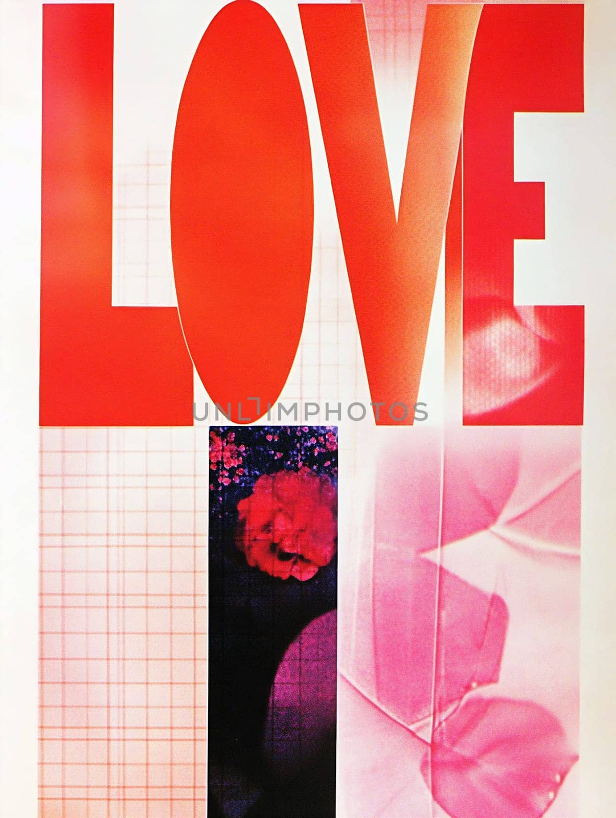 Colorful design featuring the word love in large letters with floral accents creating a vibrant and expressive artwork.