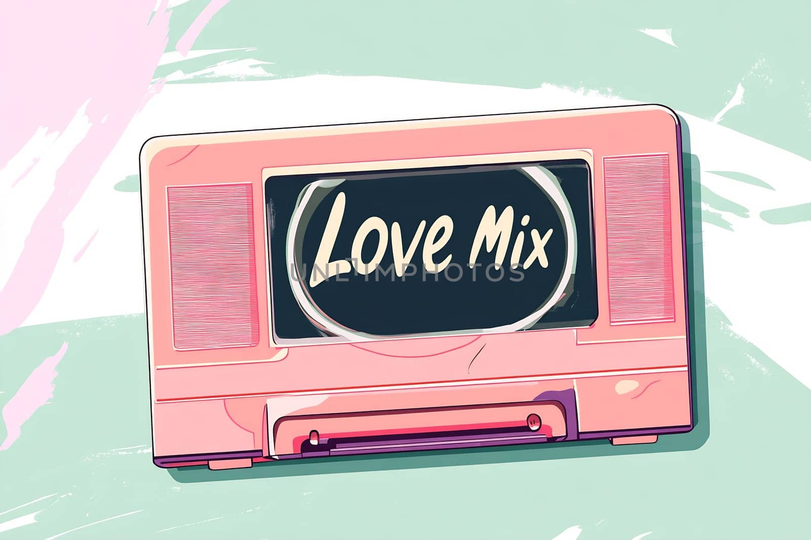 A retro cassette player displays the label Love Mix, evoking nostalgia and passion for music and fond memories of sharing tunes.