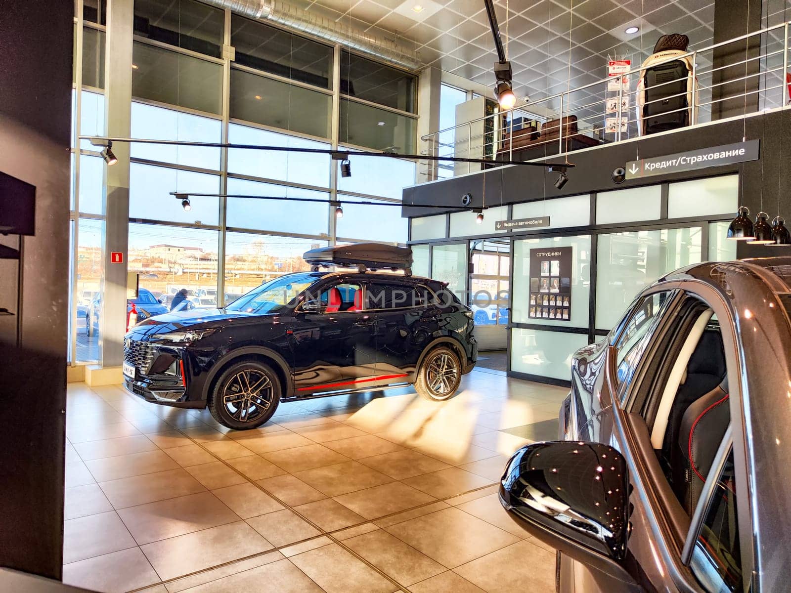 Krasnoyarsk, Russia - November 06, 2024: Beautiful Car in showroom of dealership Changan uni