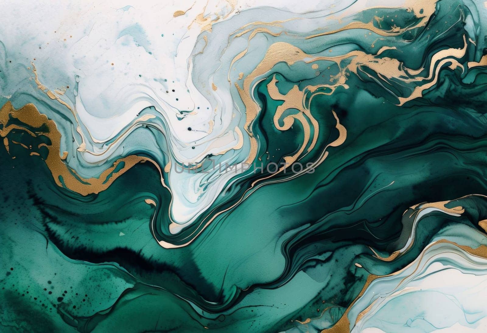 Captivating abstract piece with rich teal, golden hues. Unique fluid motion and intricate details inspire imagination, making it perfect for enhancing home decor or as standout art collection piece