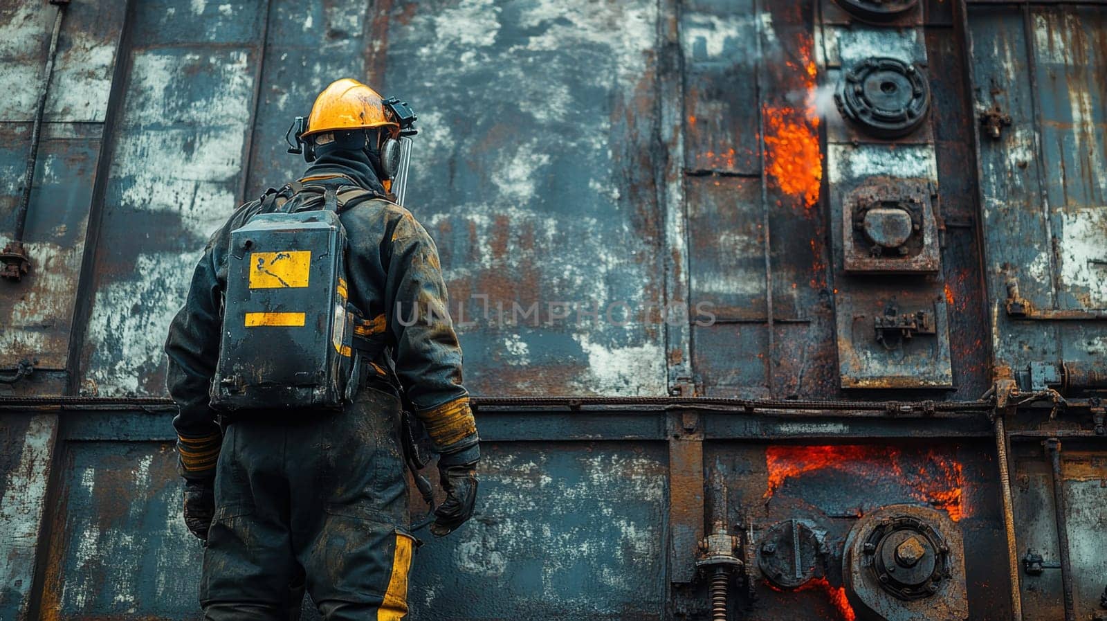 Portrait of a worker in steel production . Worker in steel production.