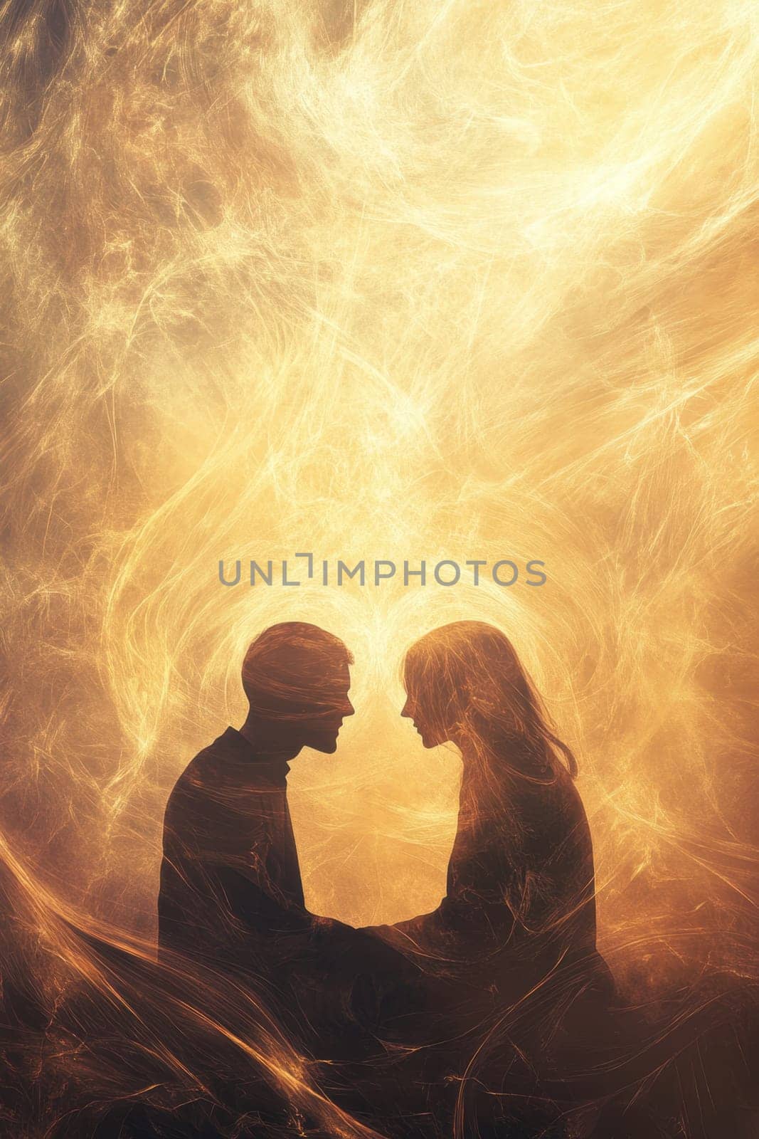 a couple in love opposite each other. A man and a woman who love each other. illustration.