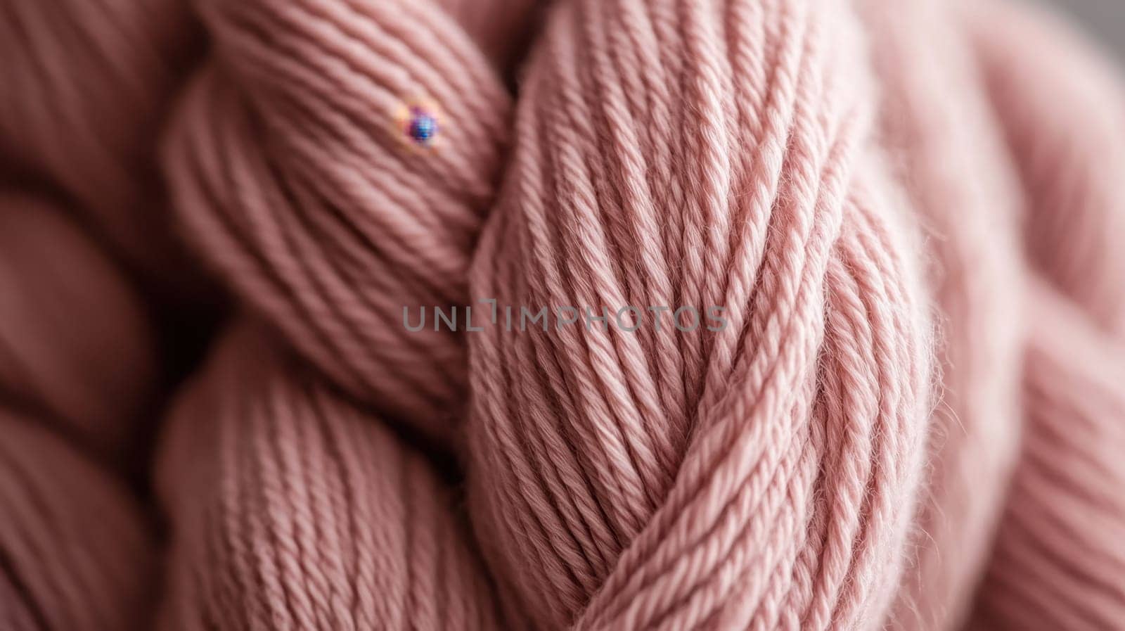 Close-up of wool yarn. Materials for light industry.
