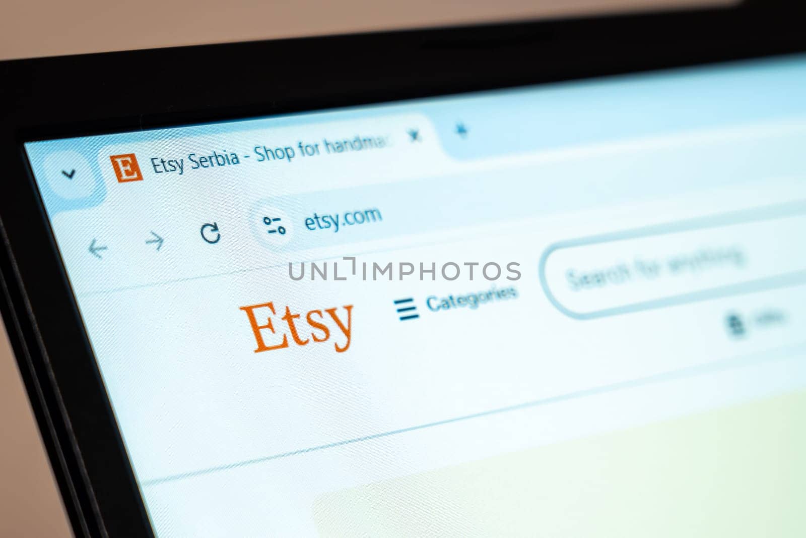 New York, USA - January 07, 2025: Etsy website homepage showcasing handmade, vintage, and unique products