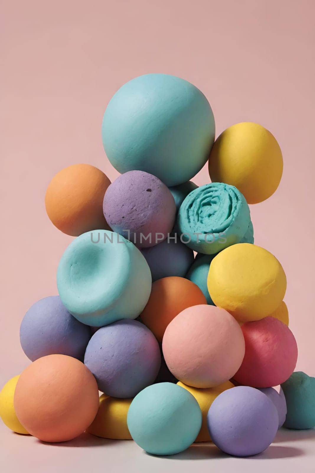 colored plasticine circles art objects. High quality photo