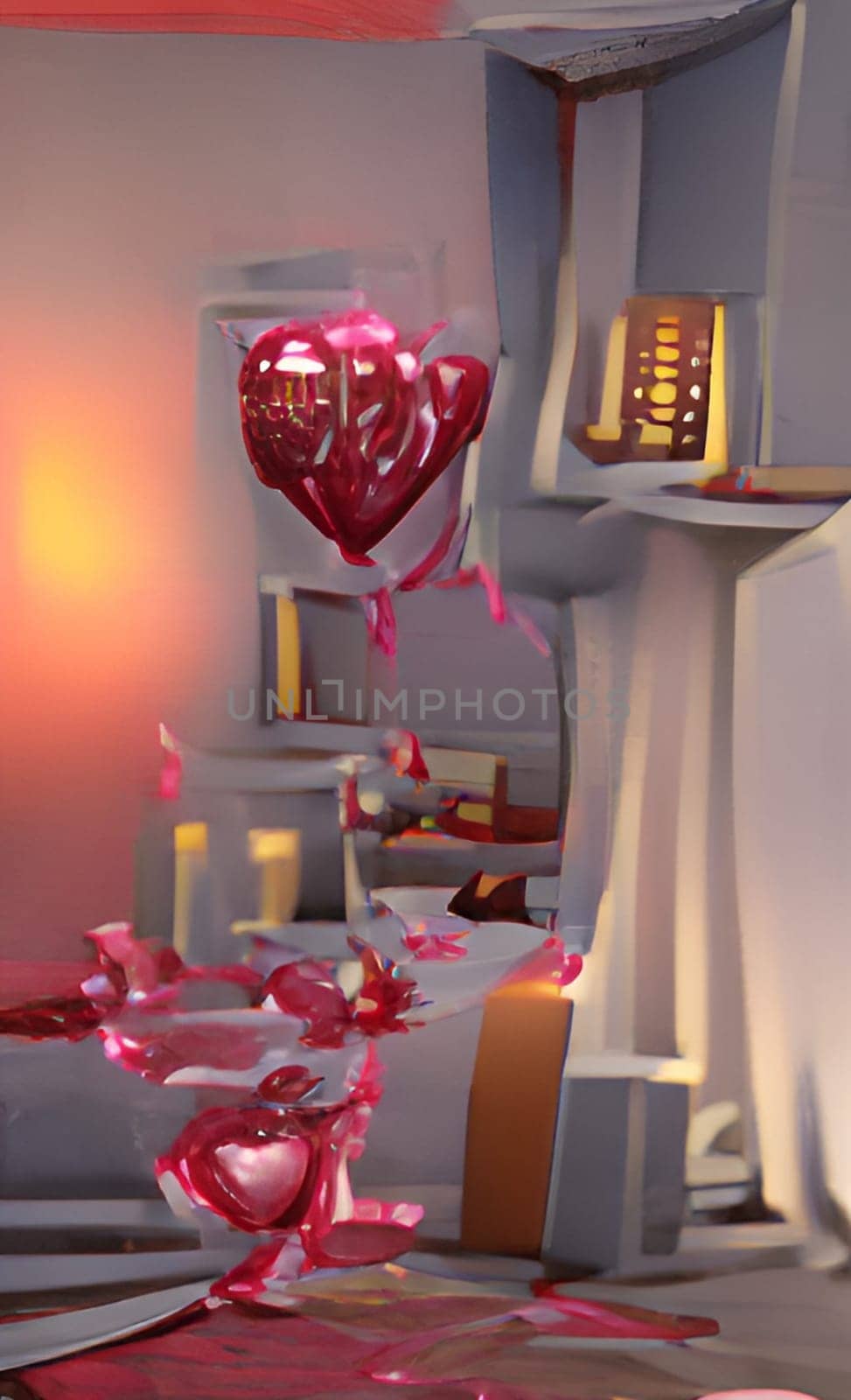 art picture abstract love red shade. High quality illustration
