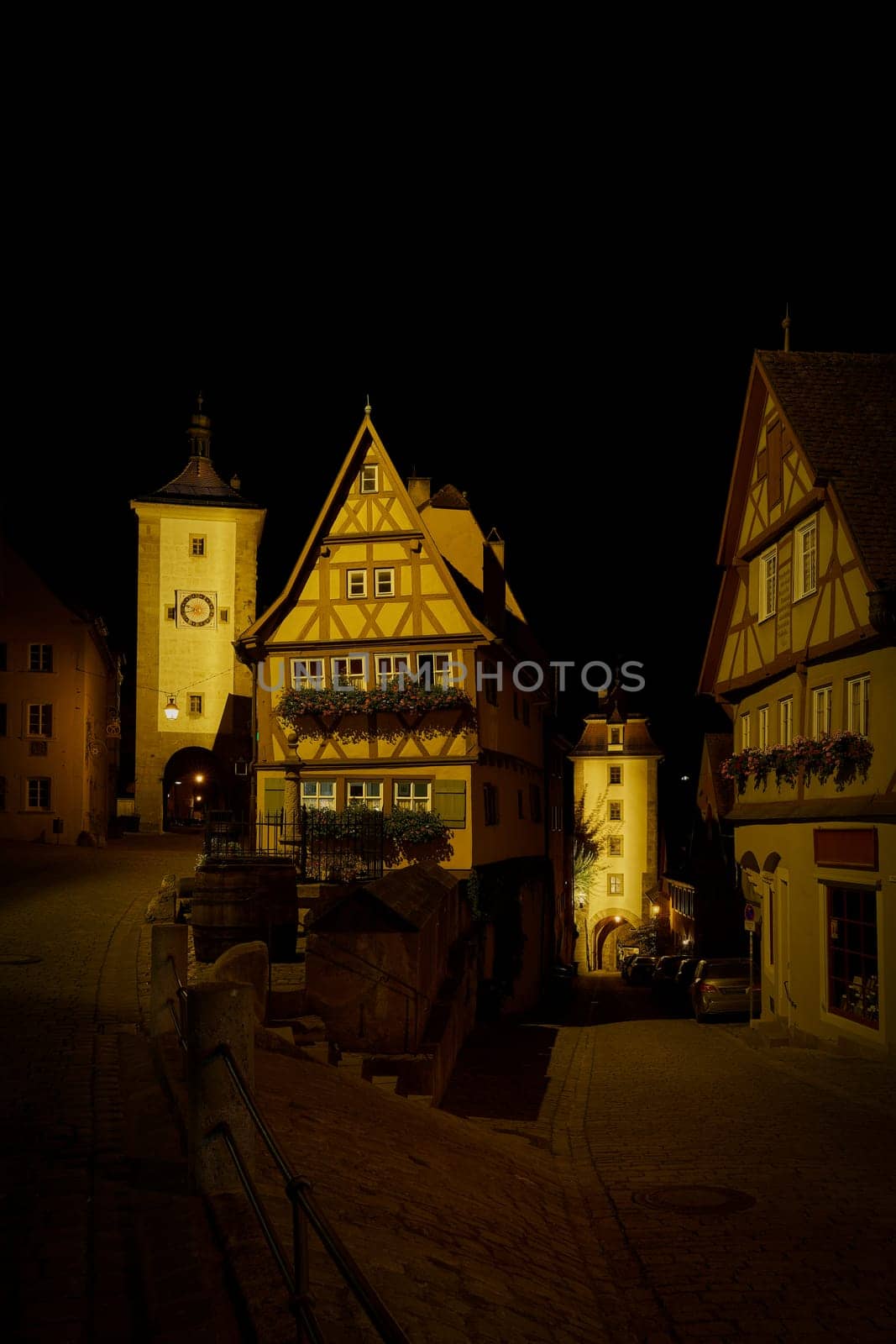 Plonlein, the most photographed sight in the historic old town of Rothenburg ob der Tauber in the Franconia region of Germany