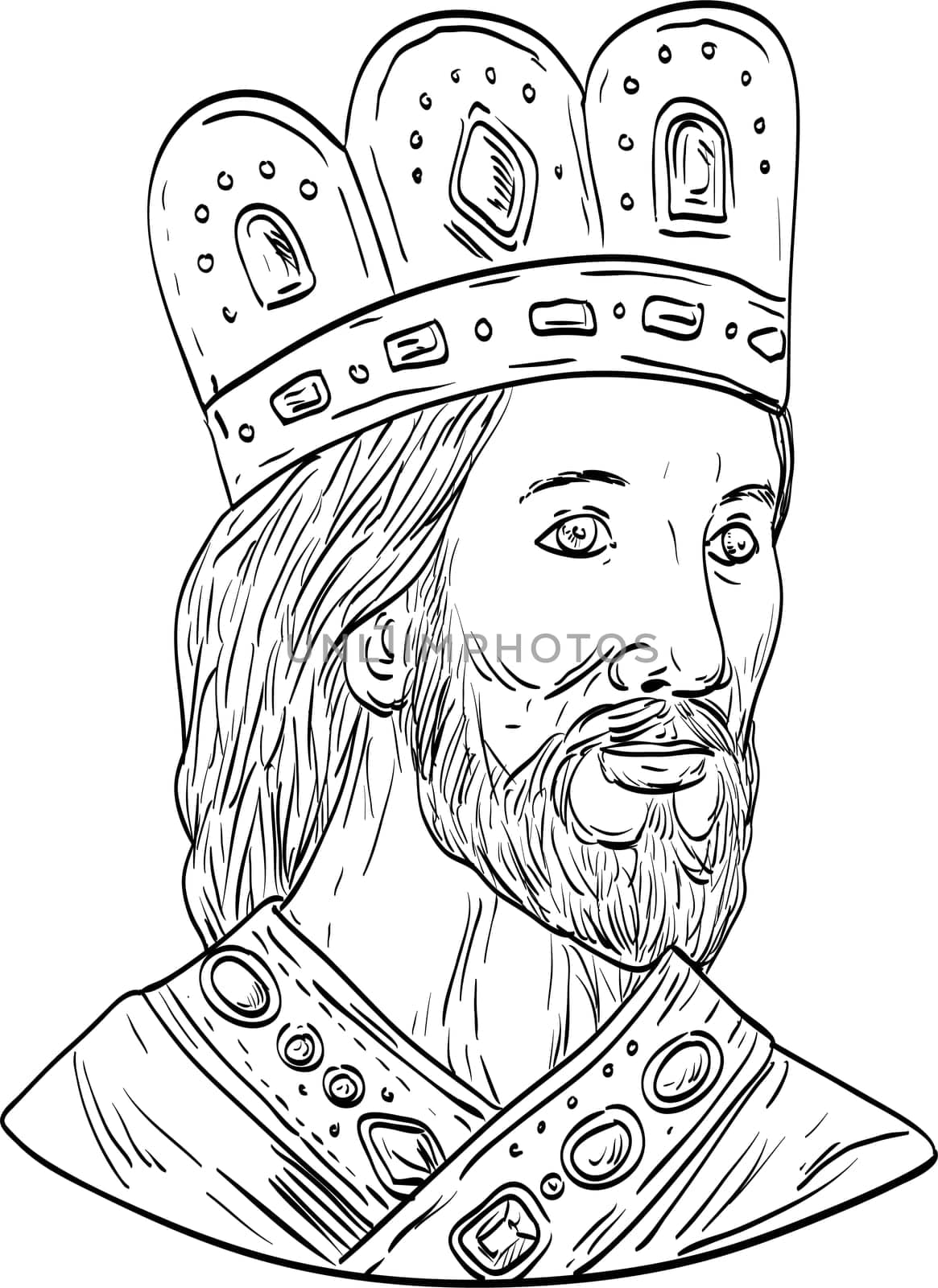 King David of Israel Front Medieval Drawing by patrimonio