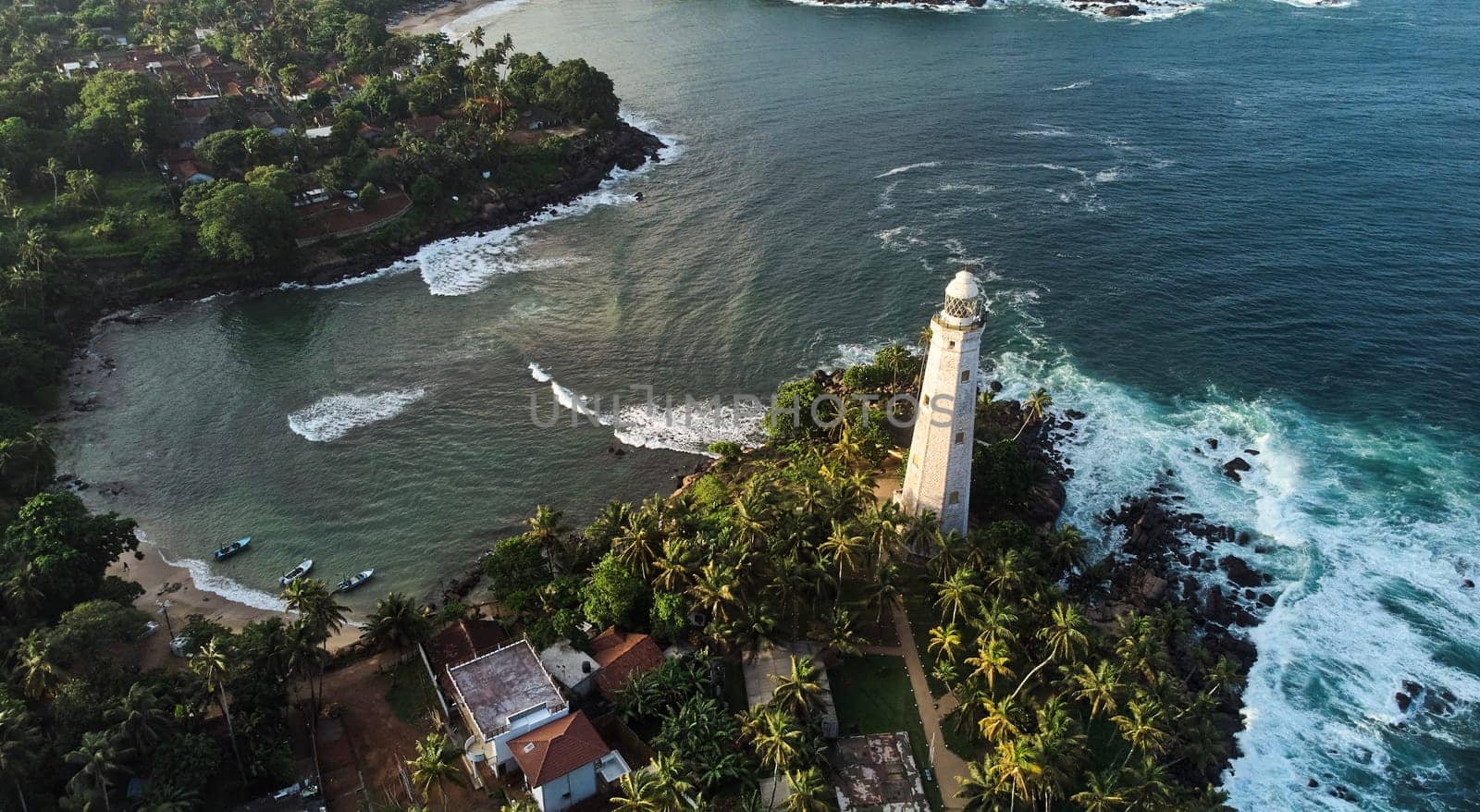 Aerial view of Dondra Lighthouse in Sri Lanka by driver-s
