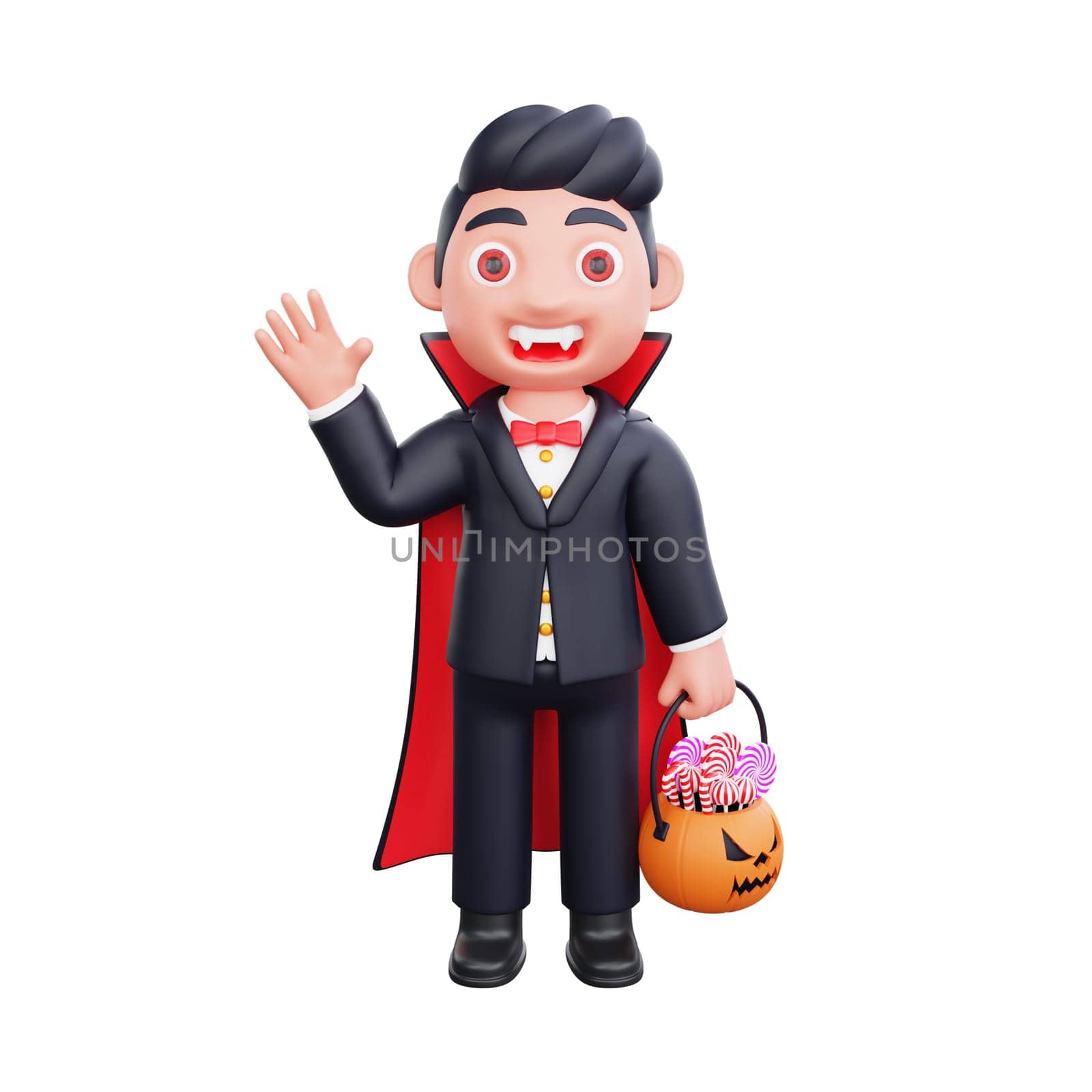 3d cute character halloween vampire scary design illustration