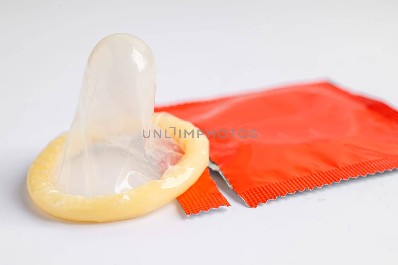 Bangkok, Thailand, March 1, 2022 Birth control condom, contraception health and medicine. by pamai