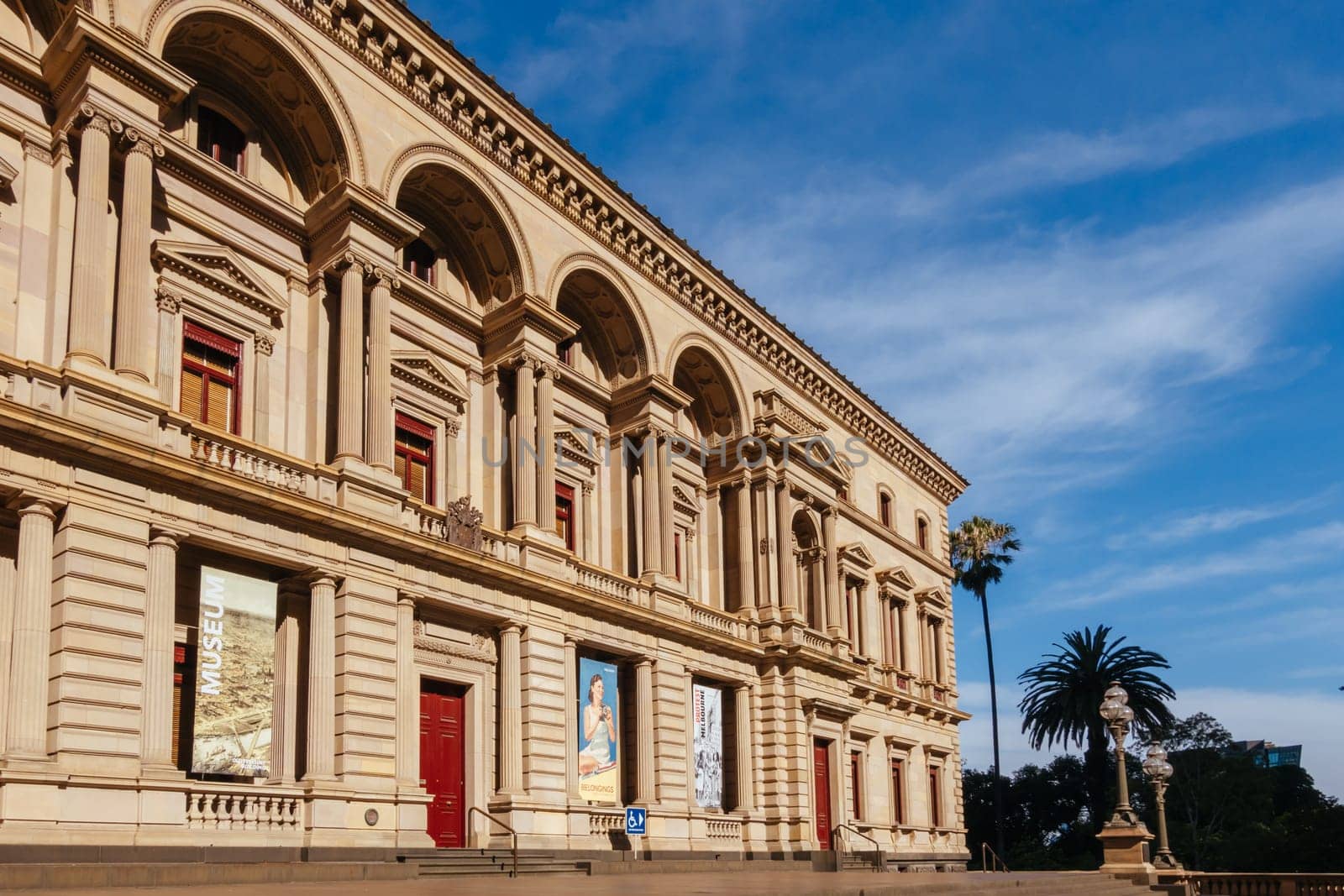 MELBOURNE, AUSTRALIA - JANUARY 8 2025: Old Treasury Building on a hot summer's afternoon in Melbourne CBD, Victoria, Australia