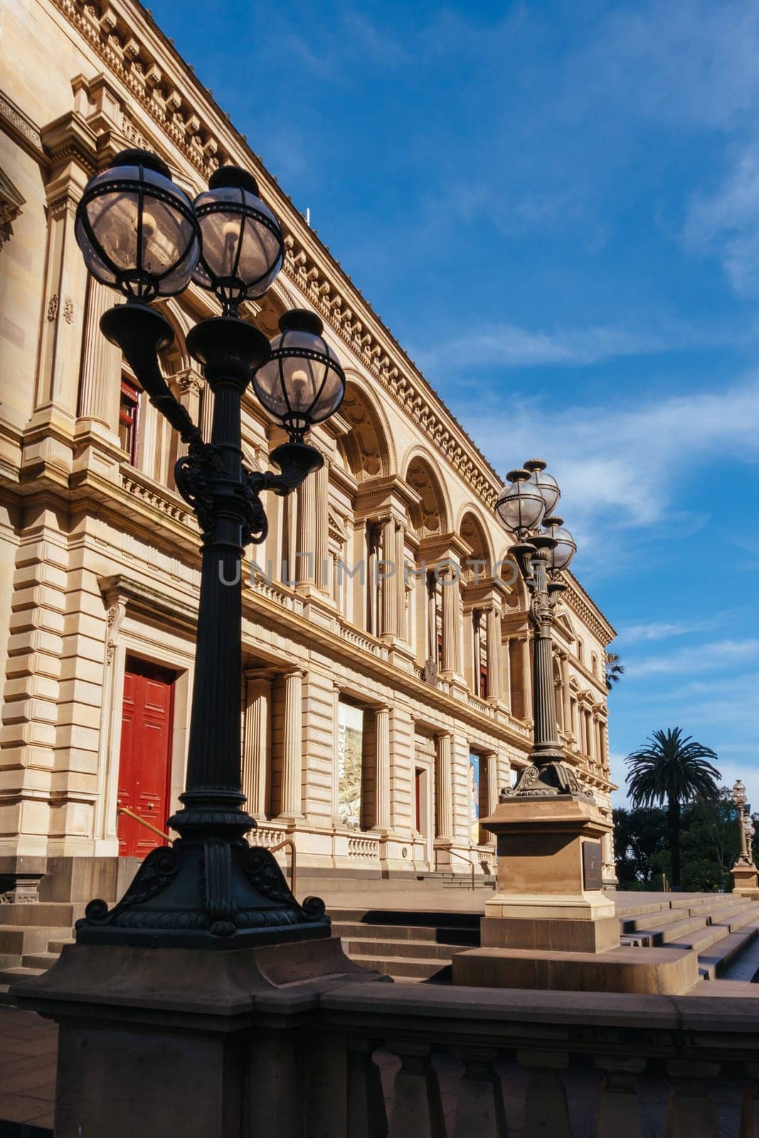 MELBOURNE, AUSTRALIA - JANUARY 8 2025: Old Treasury Building on a hot summer's afternoon in Melbourne CBD, Victoria, Australia
