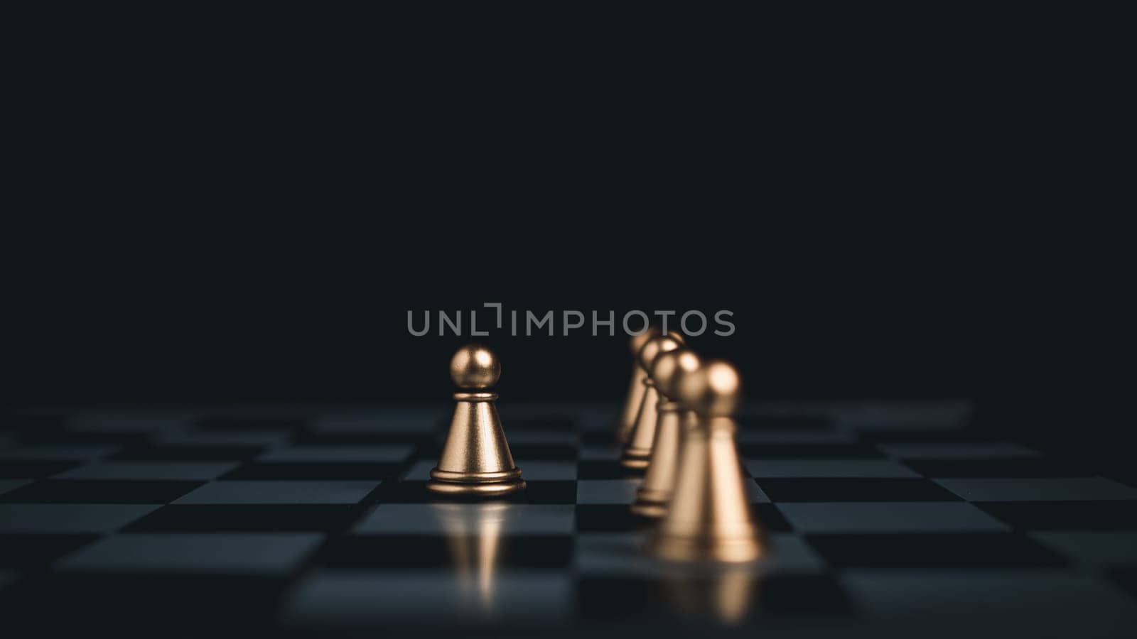 Gold and silver chess pieces in chess board game for business comparison. Leadership concepts, human resource management concepts.