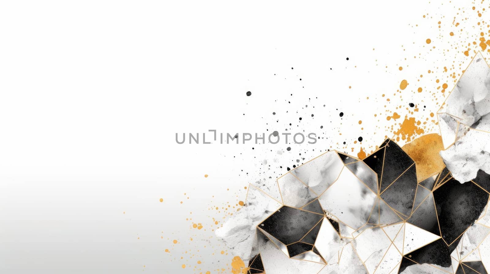 Abstract watercolor artwork mixed with buzzy geometric shapes for background of social media banner generative AI image