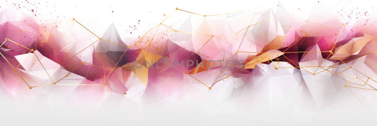 Abstract watercolor artwork mixed with buzzy geometric shapes for background of social media banner generative AI image