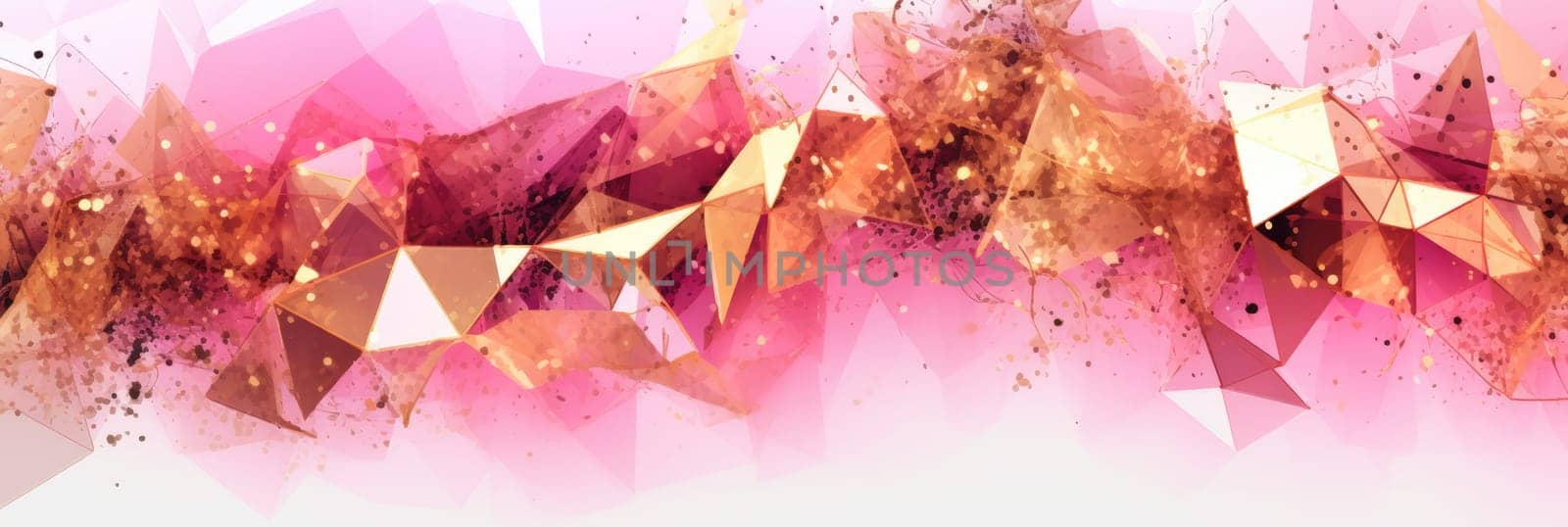 Abstract watercolor artwork mixed with buzzy geometric shapes for background of social media banner generative AI image