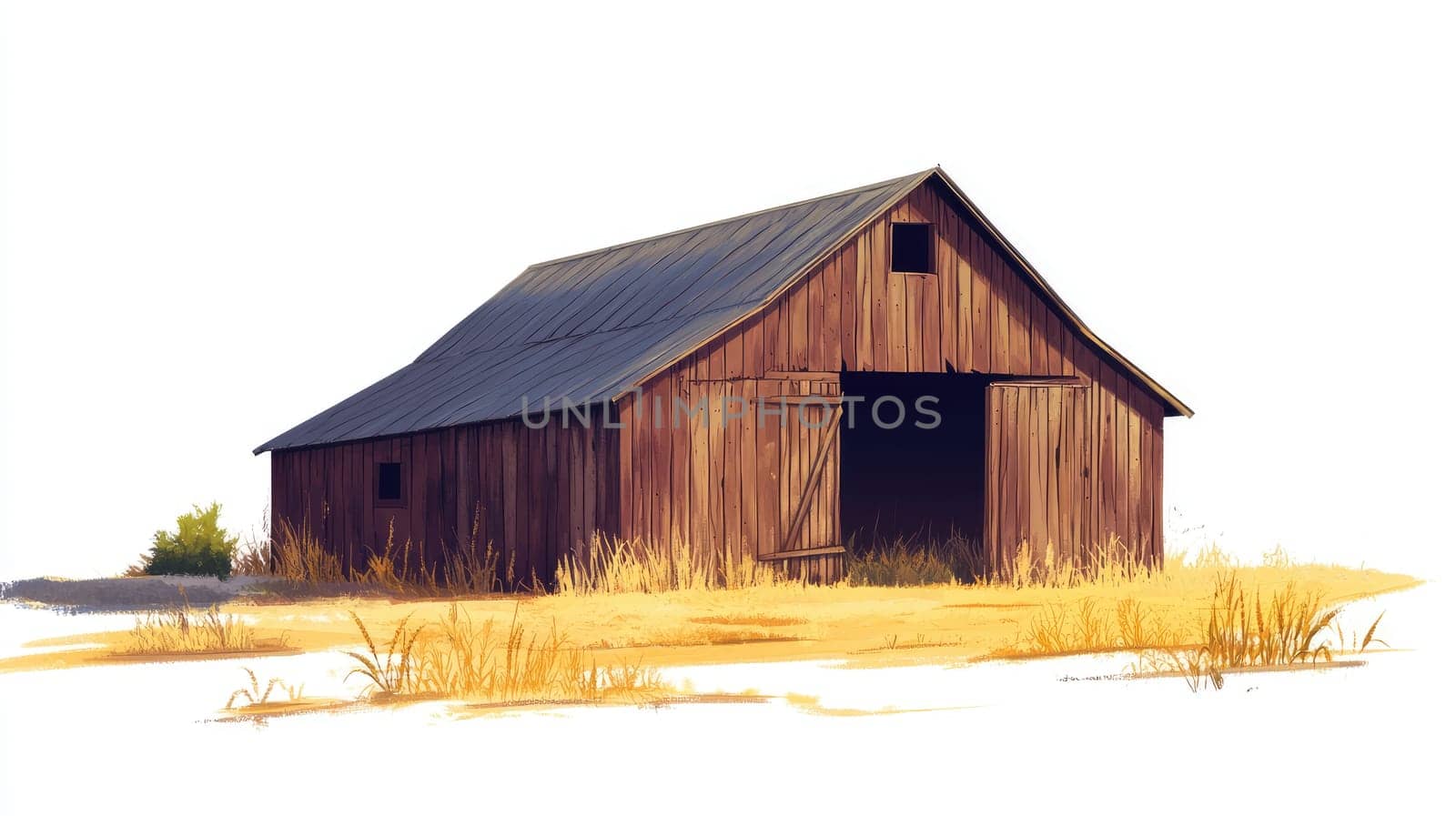 grain storage hangar on the farm. selective focus.