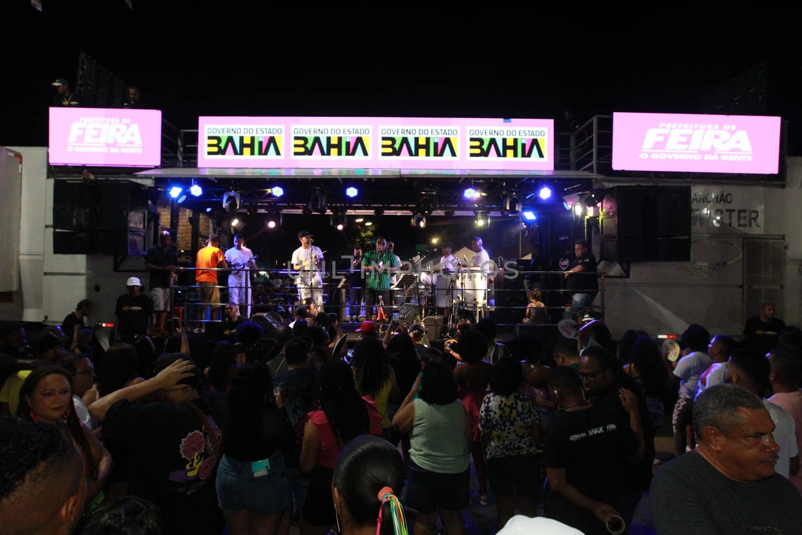 salvador, bahia, brazil - april 23, 2023: precursion band during micareta in the city of Feira de Santana.