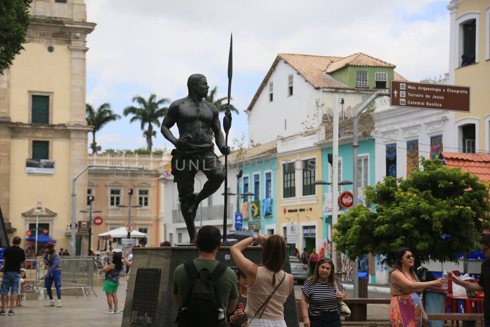 salvador, bahia, brazil - december 17, 2024: Statue of the black leader Zumbi dos Palmares in the city of Salvador.