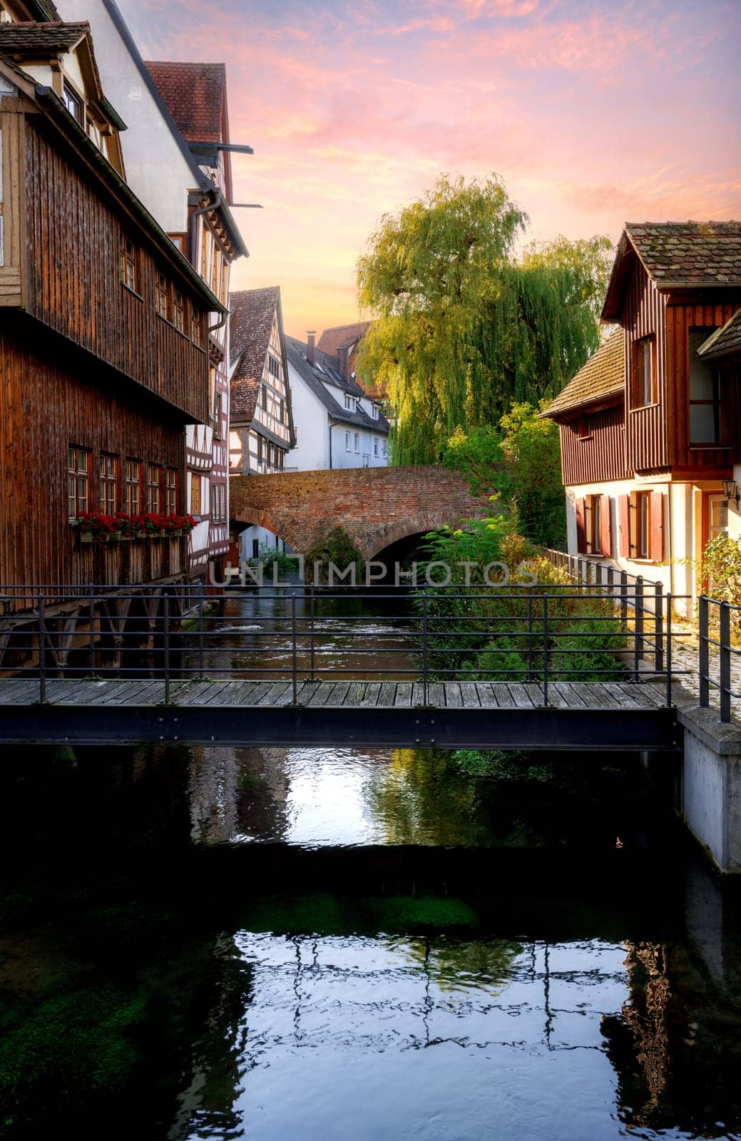 The historic Fischerviertel (fishermen's quarter) in the historic old town of Ulm (Germany)