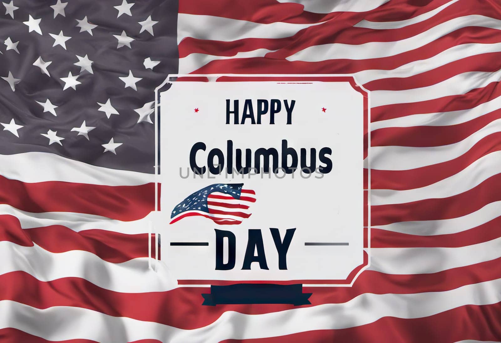 Happy Columbus day banner, patriotic background. by EkaterinaPereslavtseva