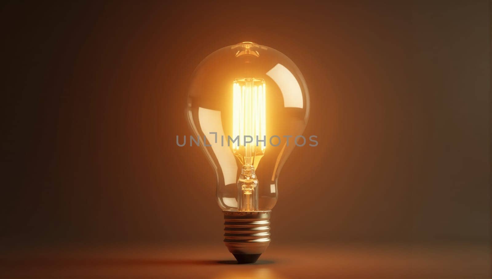 An incandescent light bulb radiates a warm, inviting glow in a dimly lit environment. The vintage design highlights the filament inside, creating a nostalgic atmosphere.