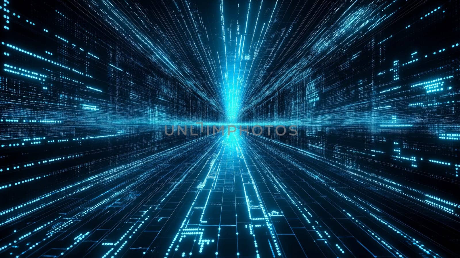 A vibrant blue digital visualization of Earth emerges from a matrix of interconnected lines and dots, illustrating a futuristic interpretation of global connectivity.
