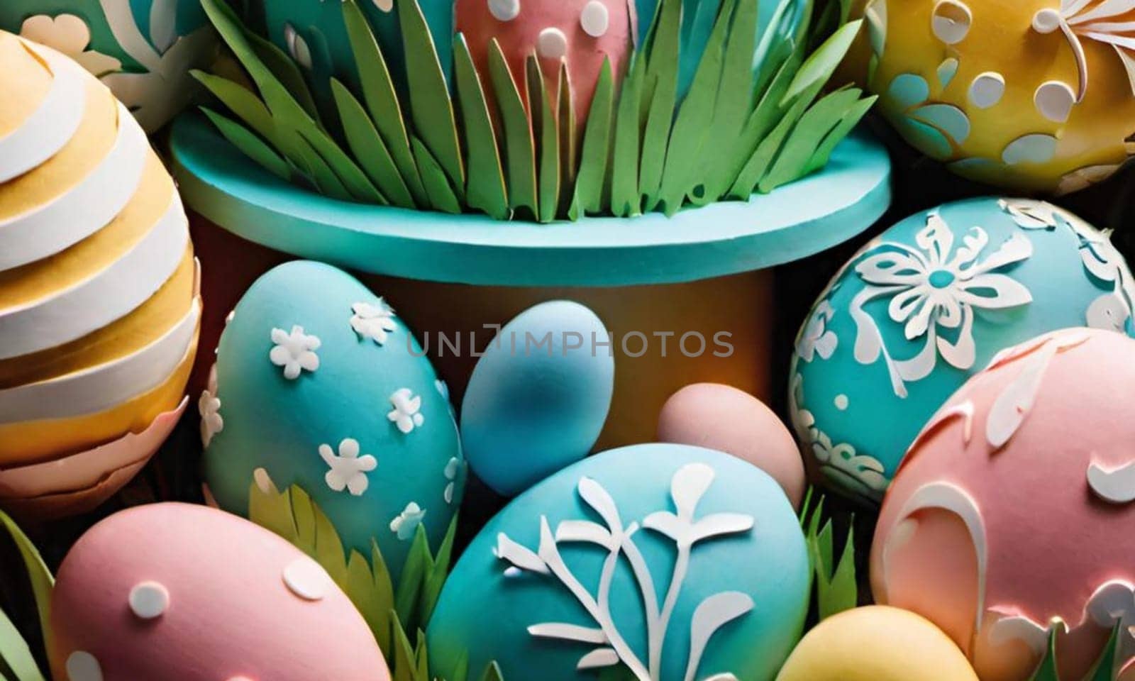 Easter eggs flowers art design decor decorations clip art holiday white background. High quality illustration