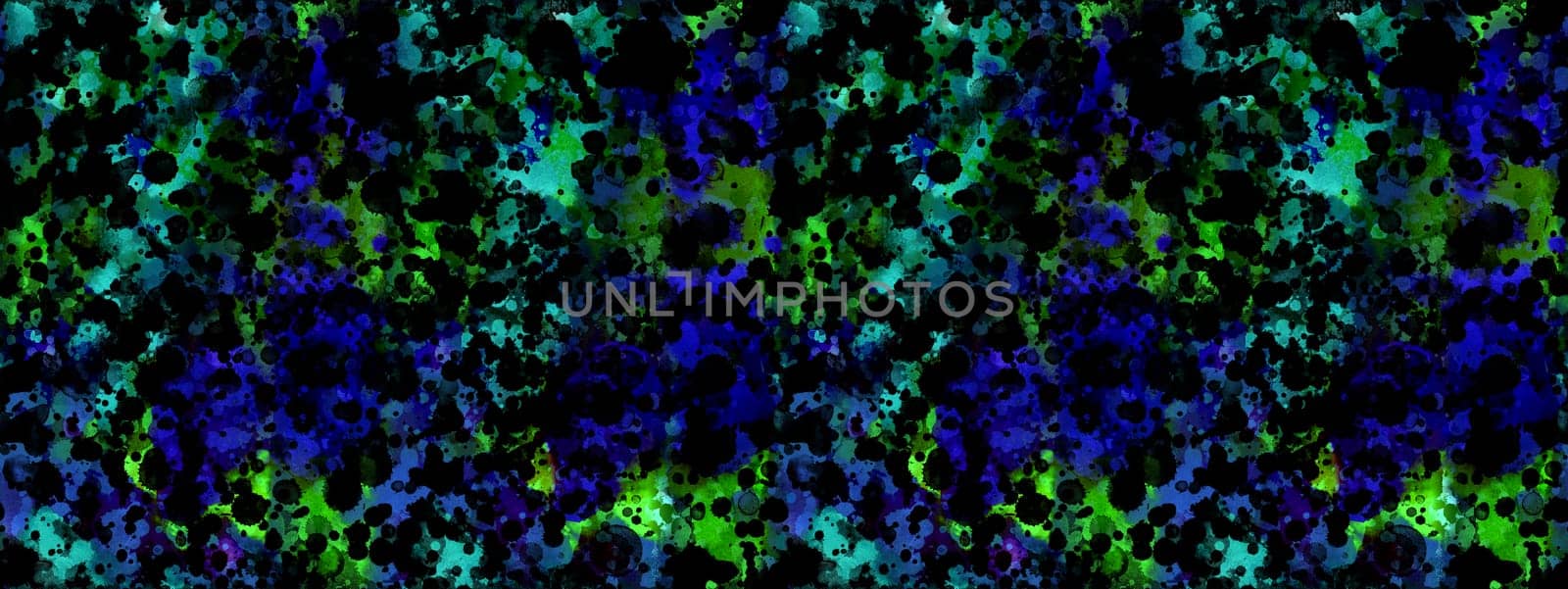 Seamless pattern with abstract creative blots and splashes painted with gouache for paint box design