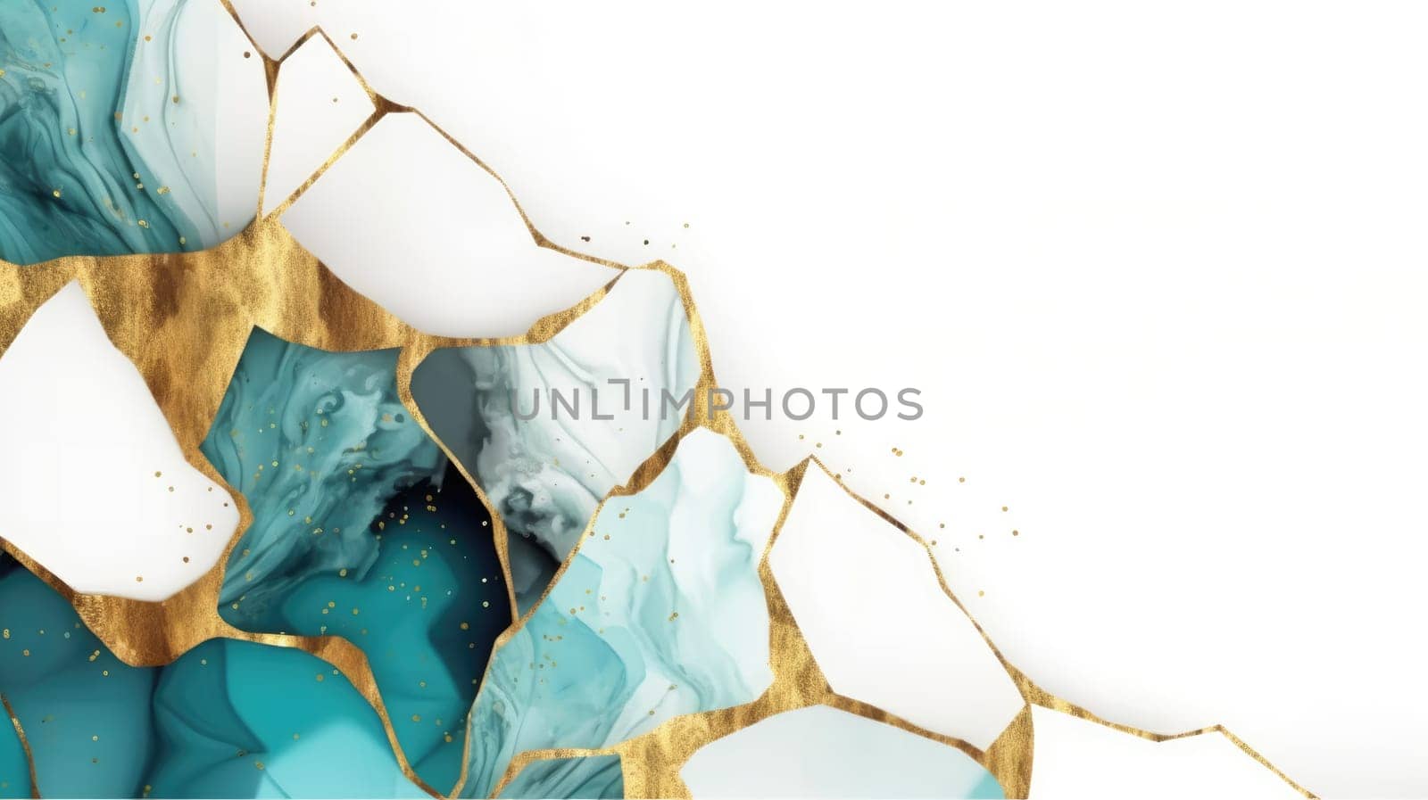 Abstract watercolor artwork mixed with buzzy geometric shapes by biancoblue