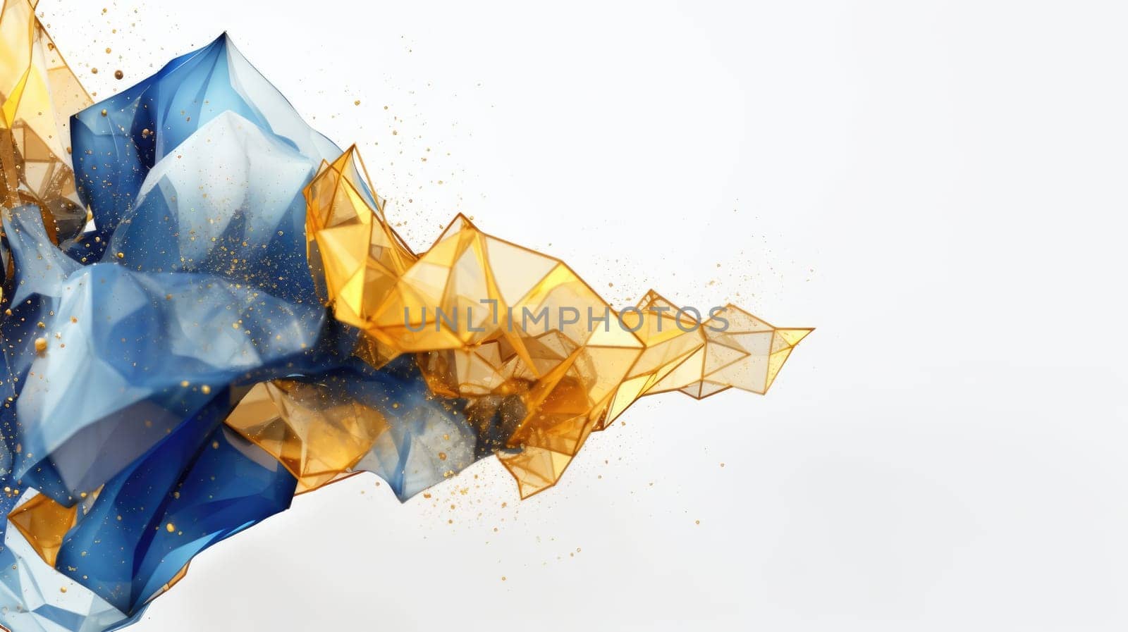 Abstract watercolor artwork mixed with buzzy geometric shapes by biancoblue