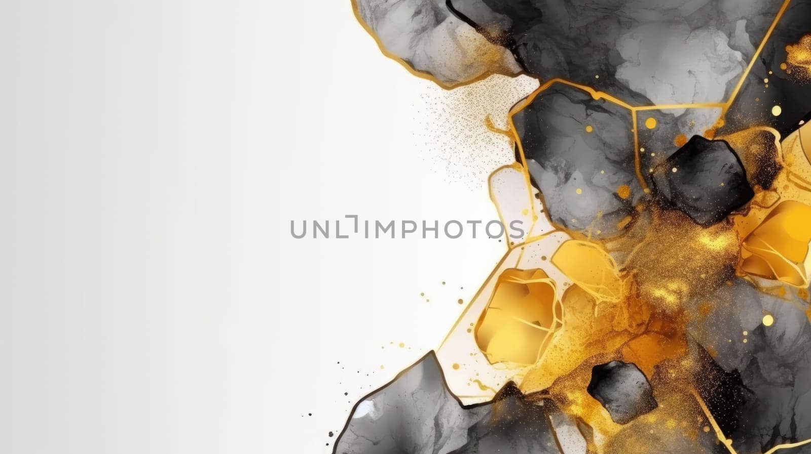 Abstract watercolor artwork mixed with buzzy geometric shapes for background of social media banner generative AI image