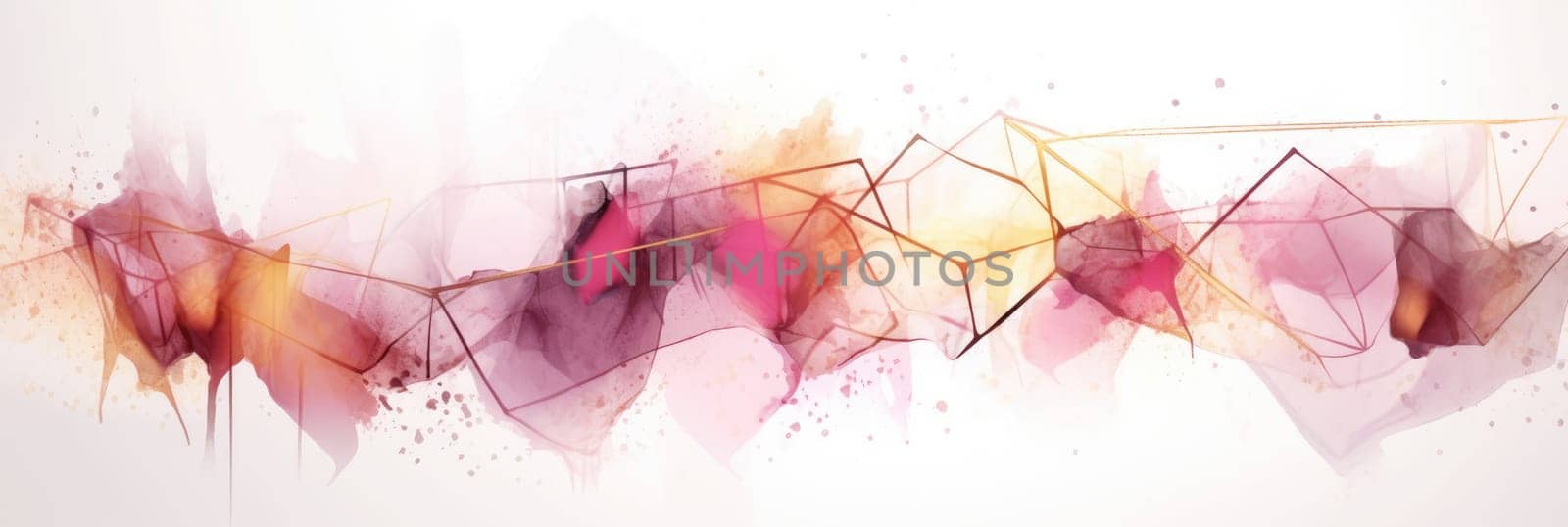Abstract watercolor artwork mixed with buzzy geometric shapes by biancoblue