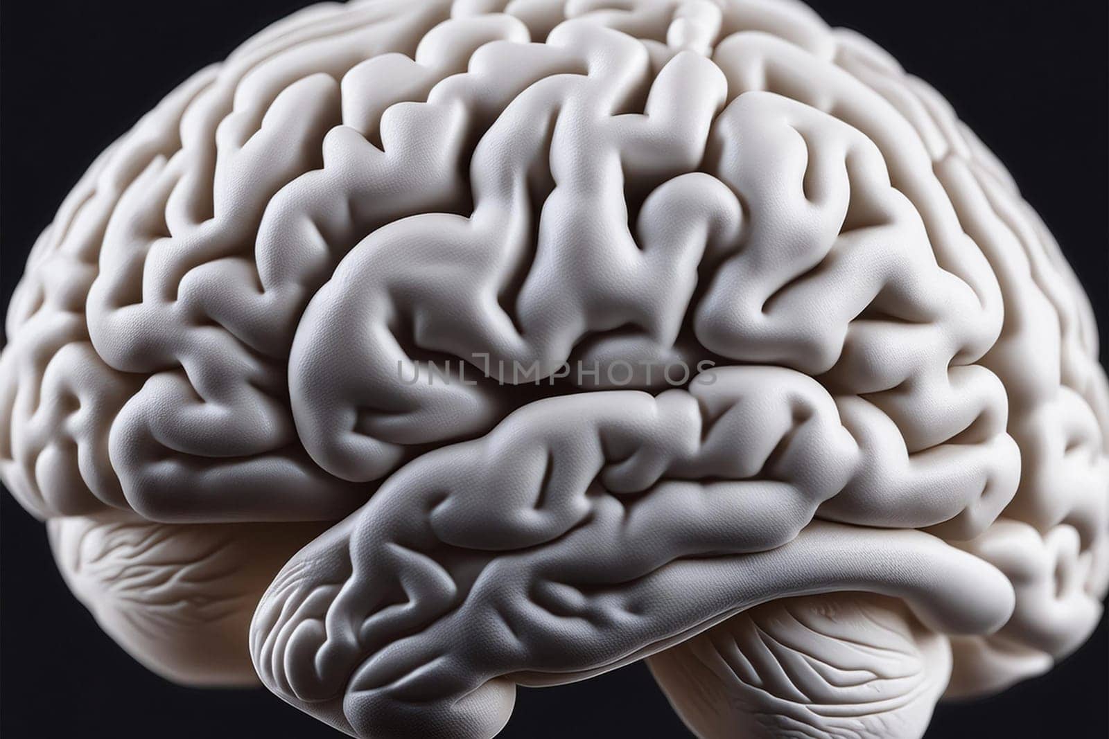 Close-up of anatomical image of human brain
