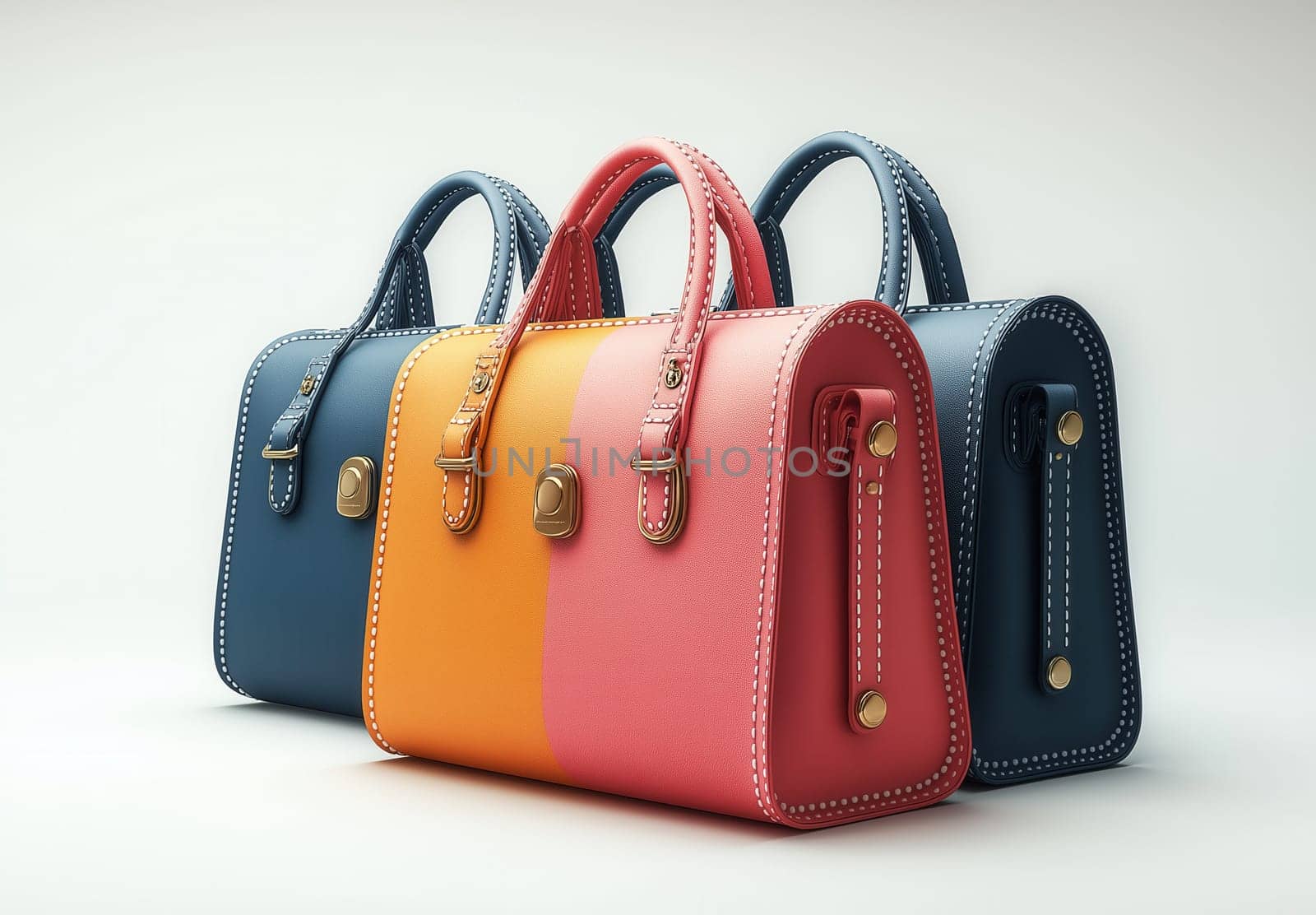 Women's bag on a white background. Selective focus.
