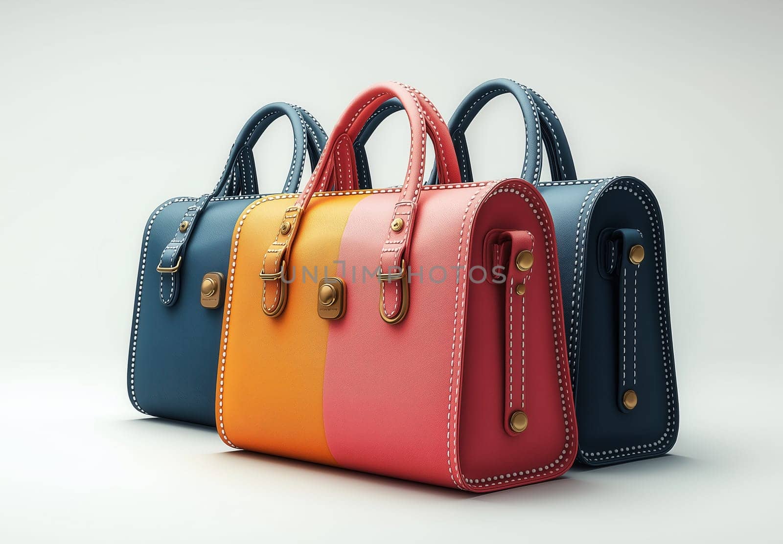 Women's bag on a white background. Selective focus.