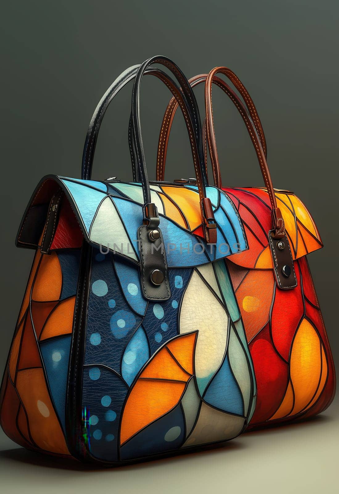 Women's bag on a light background. Selective focus.