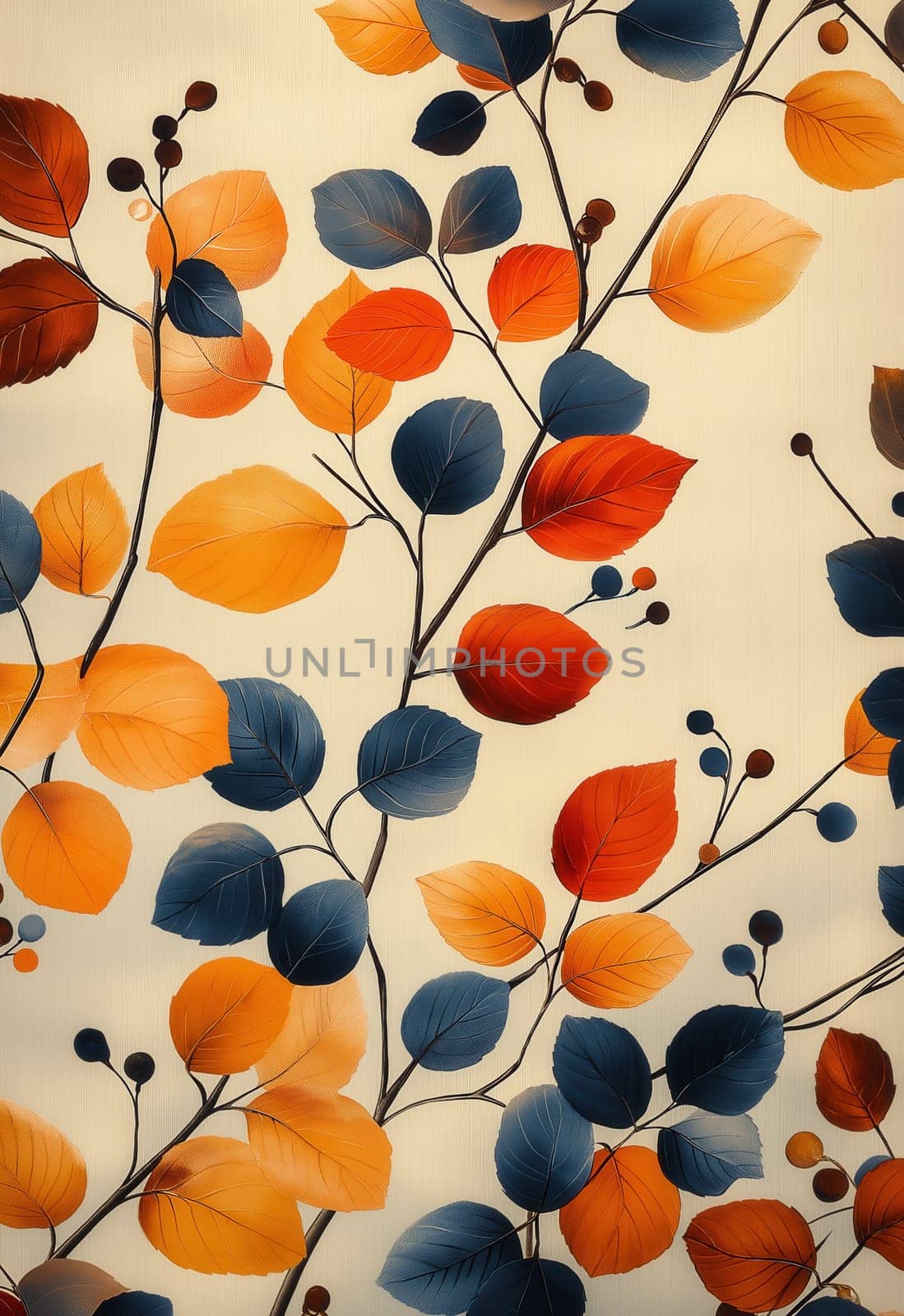 A branch with leaves on a light background. Selective focus.