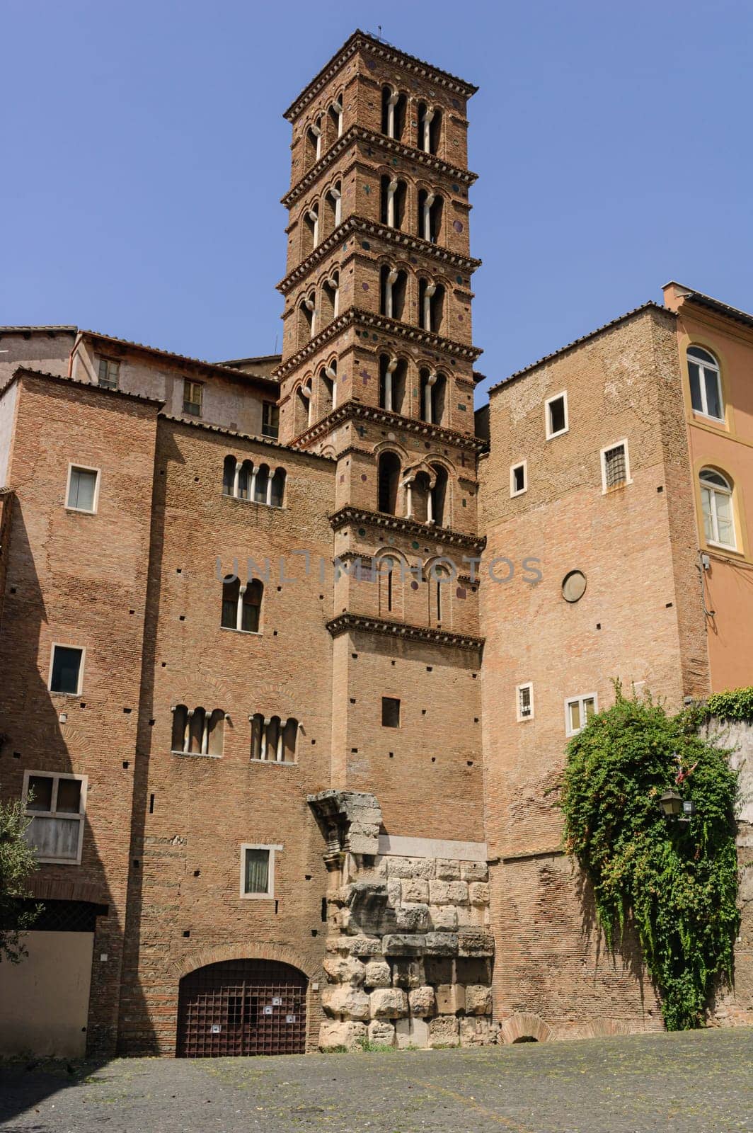 Basilica of Saints John and Paul. Ancient temple of Claudius. Rome, Celio Hill