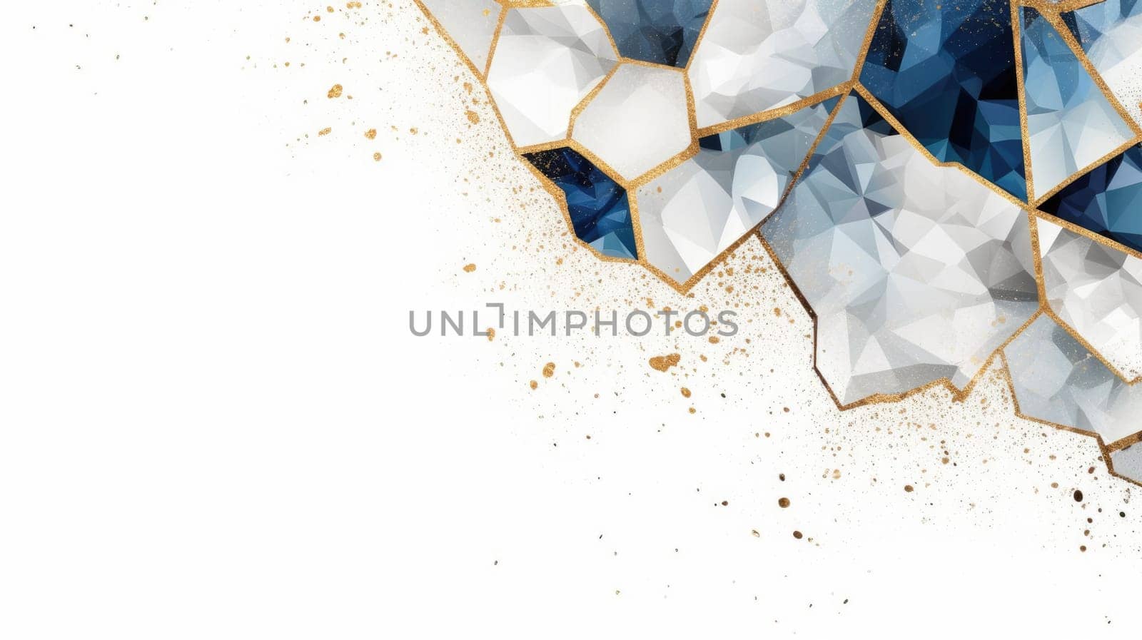 Abstract watercolor artwork mixed with buzzy geometric shapes for background of social media banner generative AI image