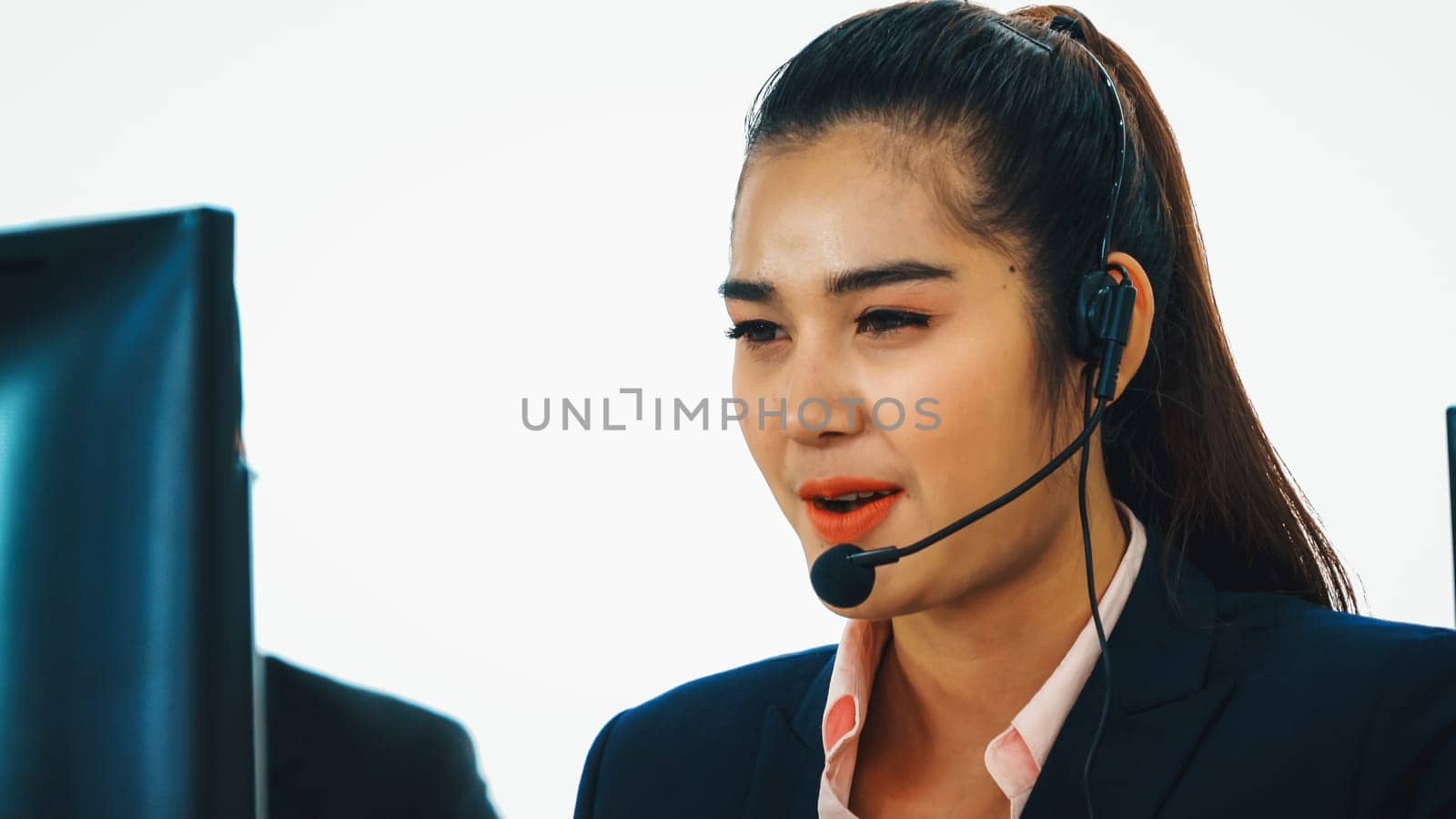 Business people wearing headset working in office Jivy by biancoblue