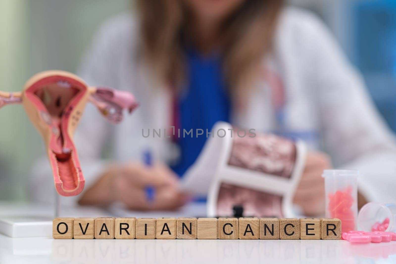 A visual representation aimed at raising awareness and educating about ovarian cancer in healthcare settings