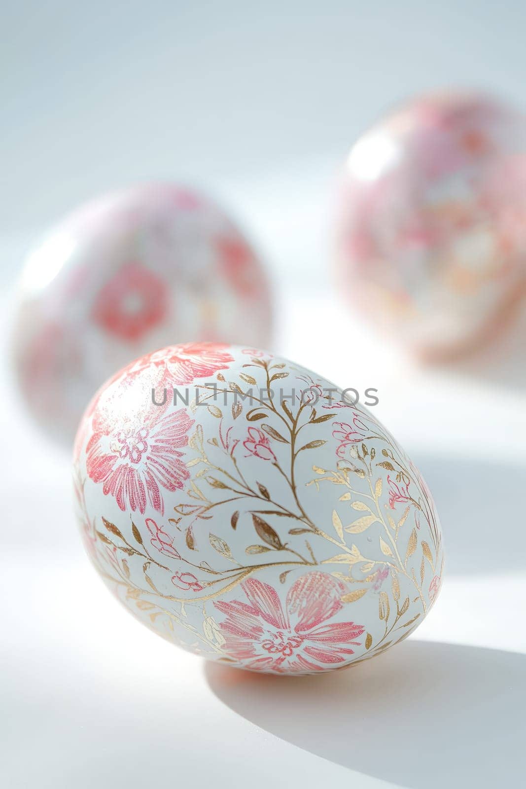 Close-up of painted eggs for Easter. Selective focus.