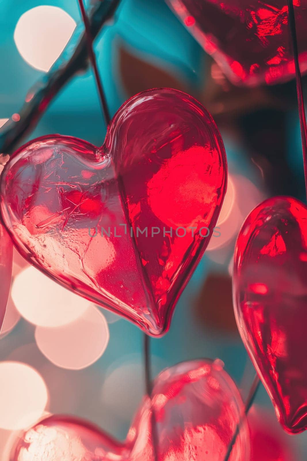 Close up of hearts Valentine's Day. Selective focus.