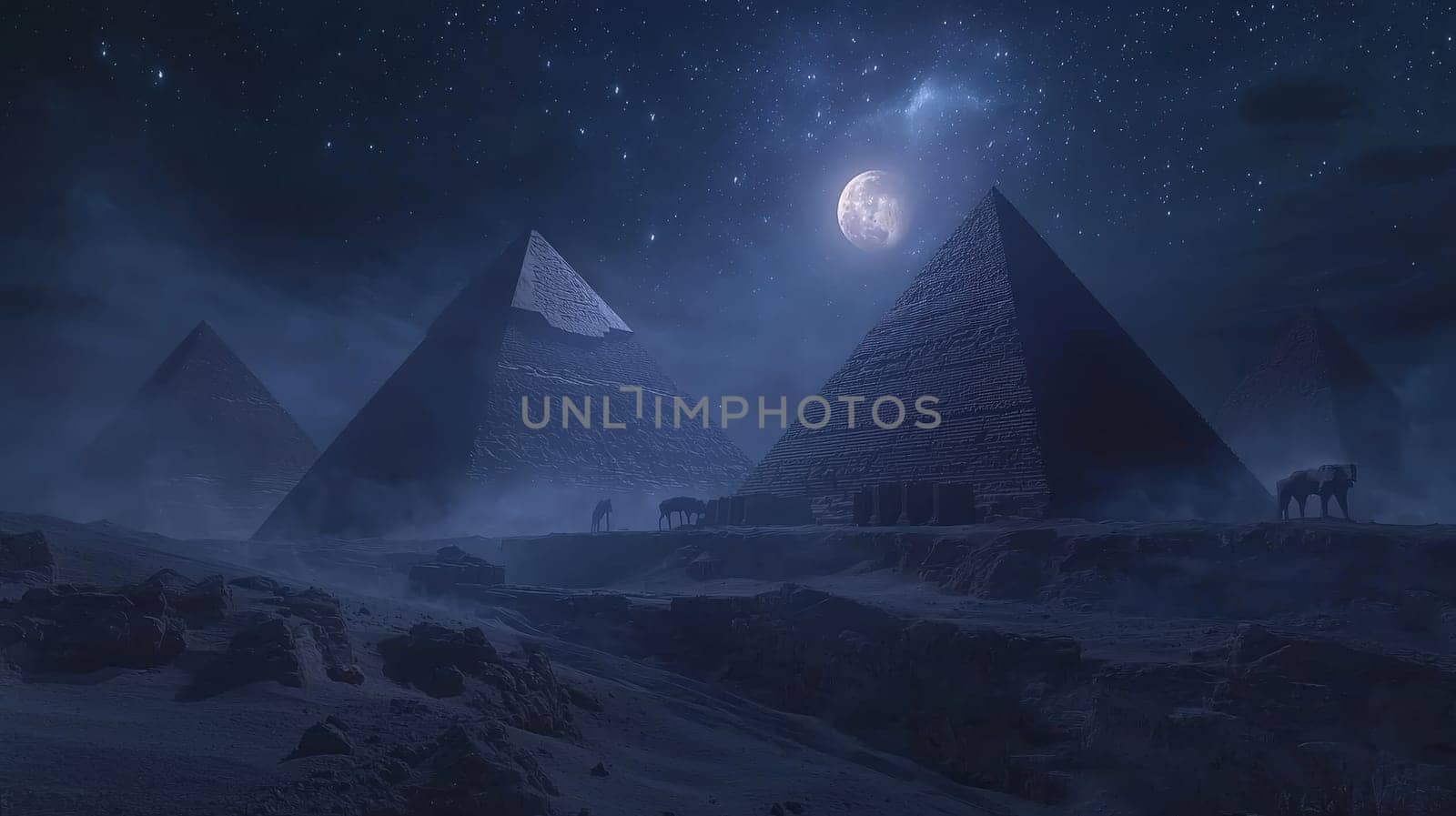 Beautiful pyramids in Egypt. Selective focus.